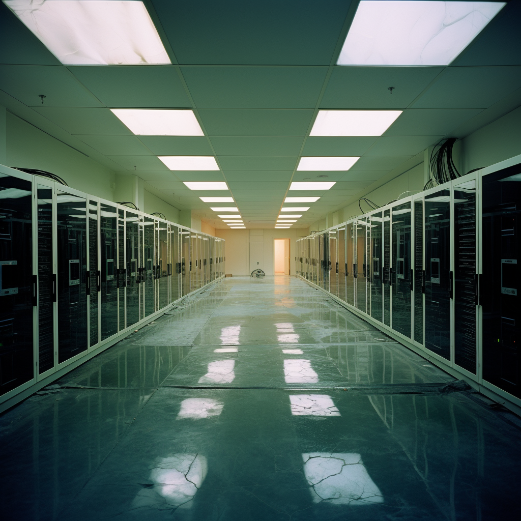 a large room filled with computer servers