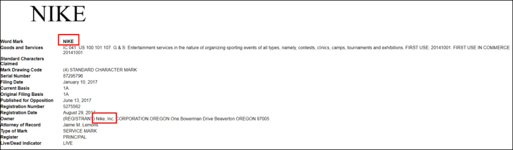 Trademark Examples Image