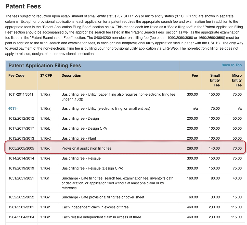 Application Filling Fees Image
