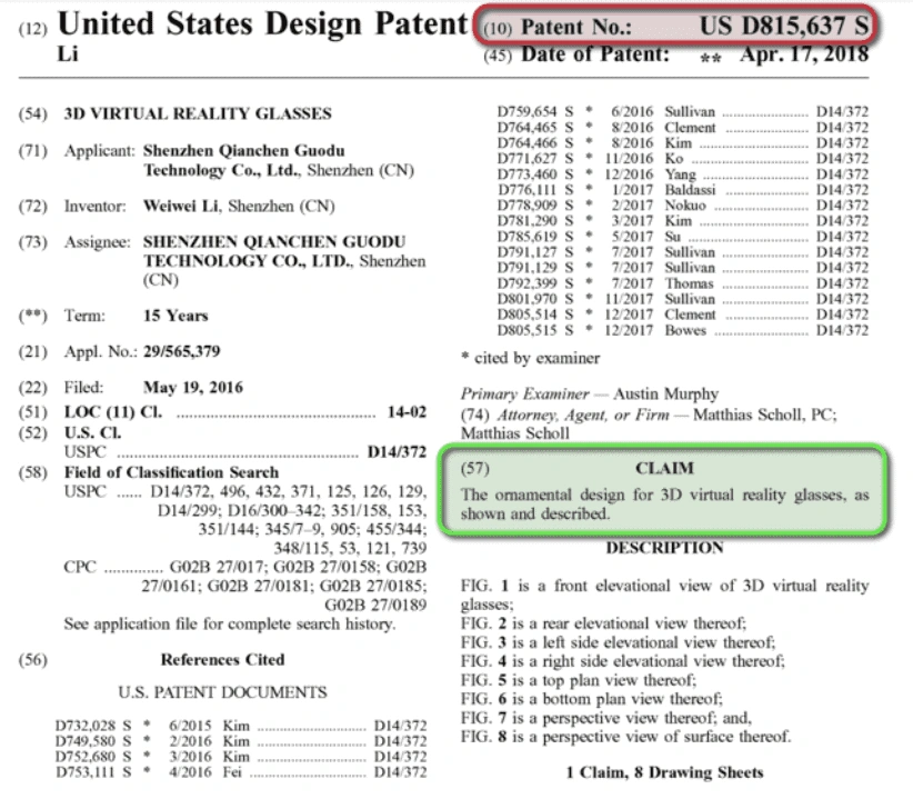 patent number Image