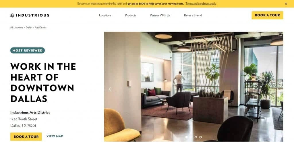 Top Coworking Spaces in Dallas Industrious Website Found on Bold Patents   Image